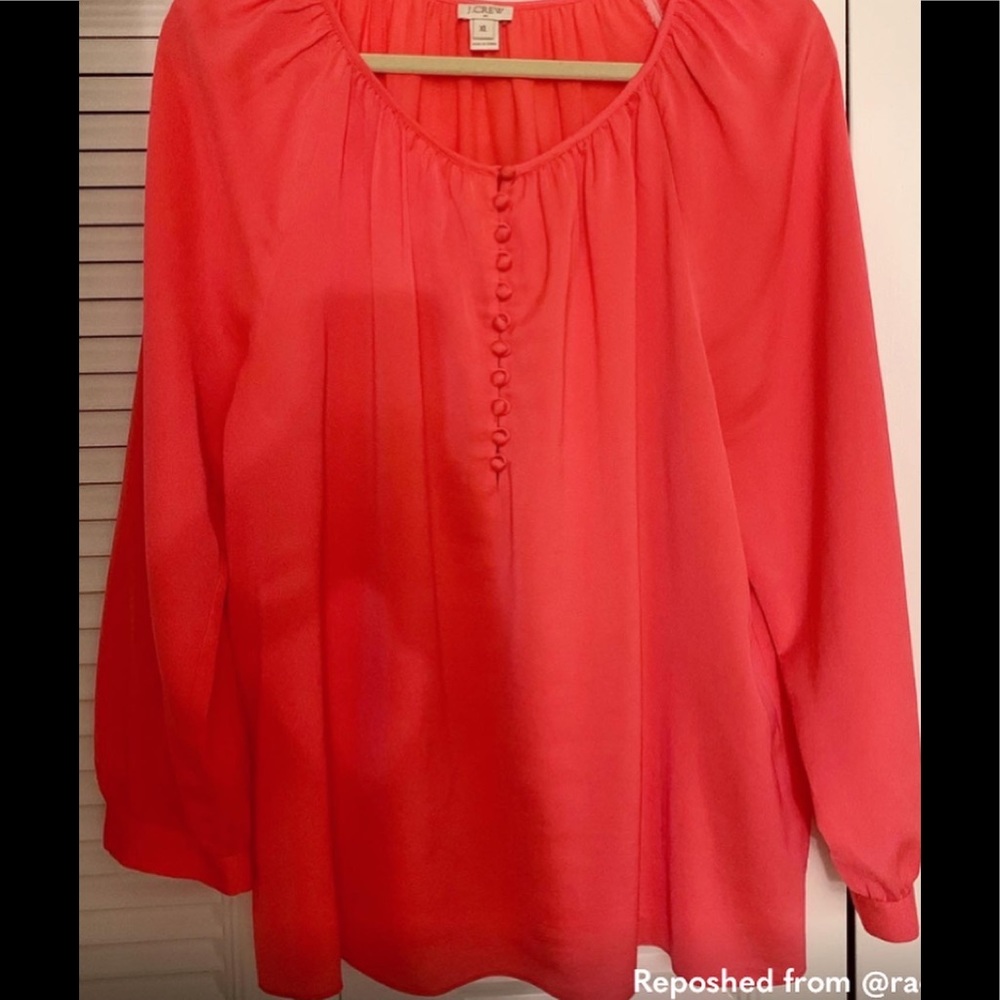JCrew coral blouse